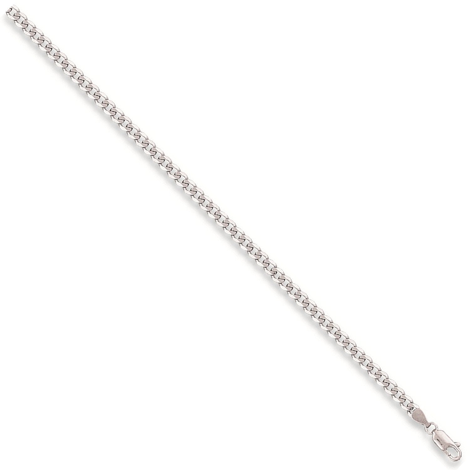White Gold 4.7mm Curb Chain - Fine Necklace - Certified Authentic - Swiss Made - UK Stock – Luxury Jewellery by Imperi